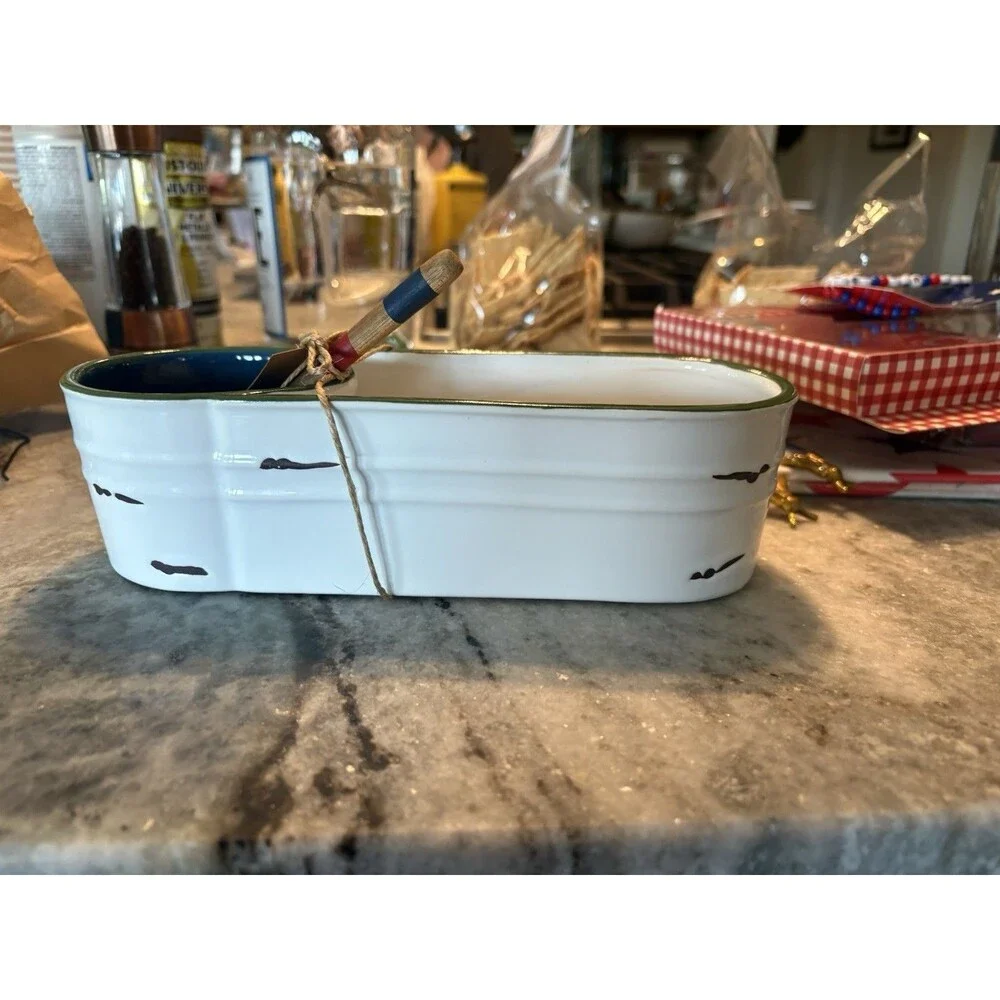 NEW Mud Pie Lake Ceramic Ramekin Set- 1 Ramekin/Oar Serving Piece
